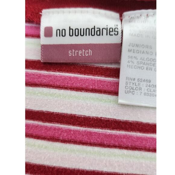 No Boundaries Red , White Pink and Green Short Sleeve T-shirt Junior Size 7-9 - Picture 6 of 8